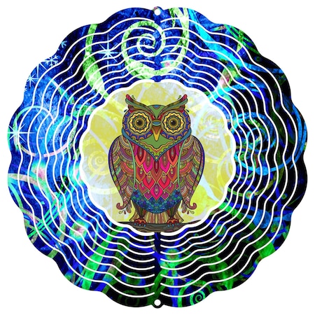 8 Wise Old Owl Wind Spinner